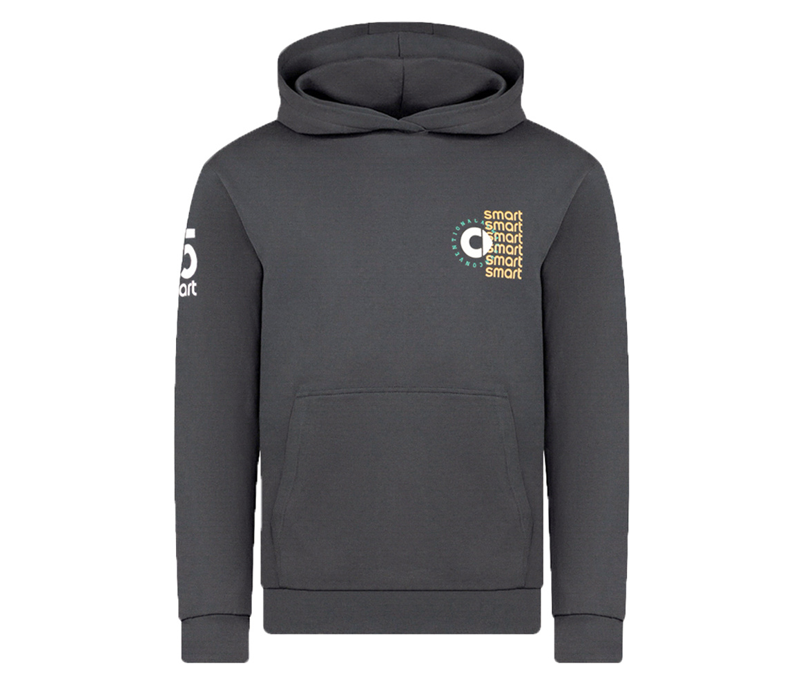 smart hoodie unisex grey with #3 logo
