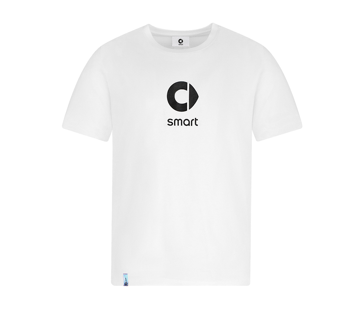 smart T-Shirt Herren weiß mit schwarzem Logo