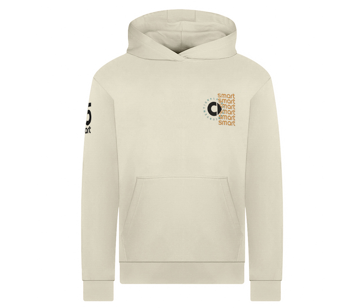 smart hoodie unisex off white with #1 logo