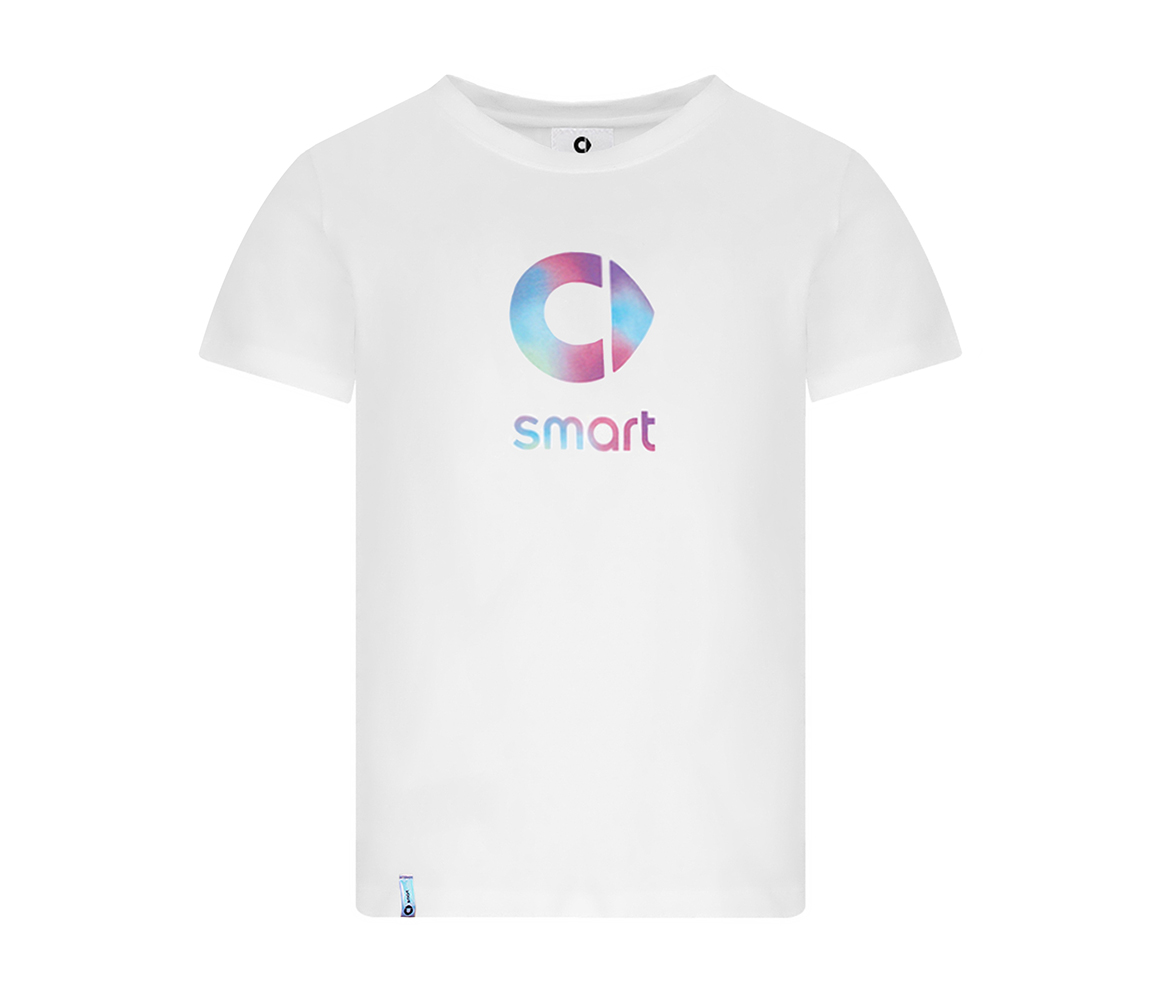 smart T-Shirt Damen weiß mit buntem Logo